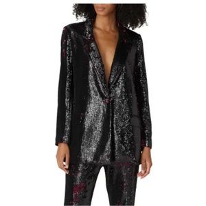 Badgley Mischka Plum Sequin Blazer size 2